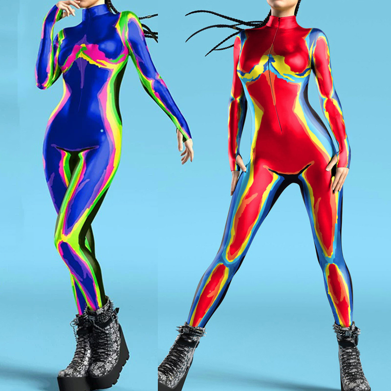 Women 3D Print Zentai Bodysuit - Anime Cosplay Images 评论和价格