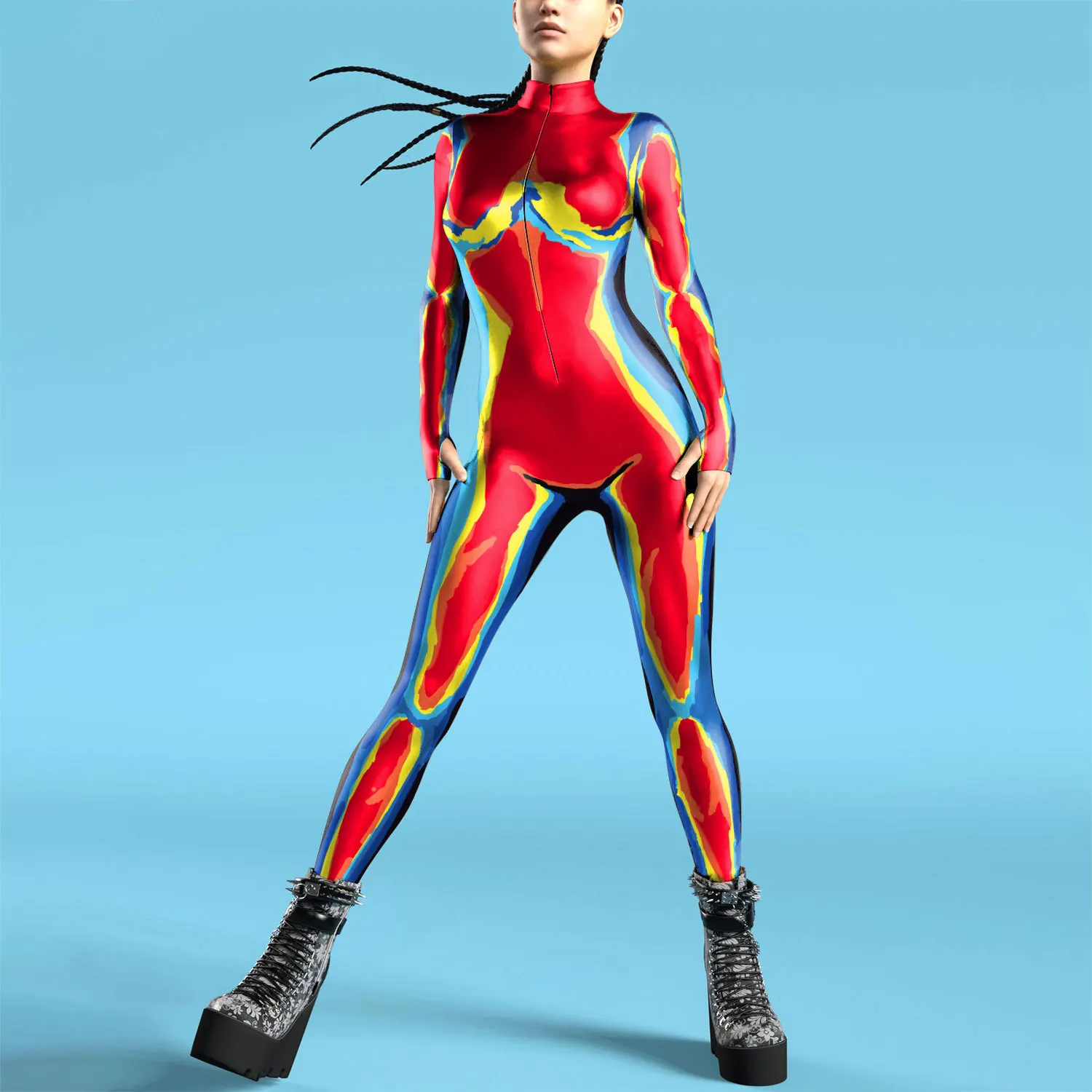 Women 3D Print Zentai Bodysuit - Anime Cosplay Images 评论和价格